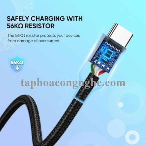 Ugreen 60409 3M Qc3.0 usb type c 2.0 Cáp sạc và dữ liệu từ máy tính ra điện thoại đầu nhôm xám US288 30060409